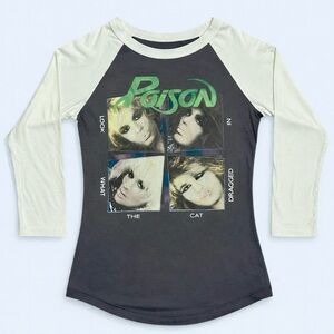 Junk Food Poison Look What the Cat Dragged In Raglan Band Tee S Vintage Hairband